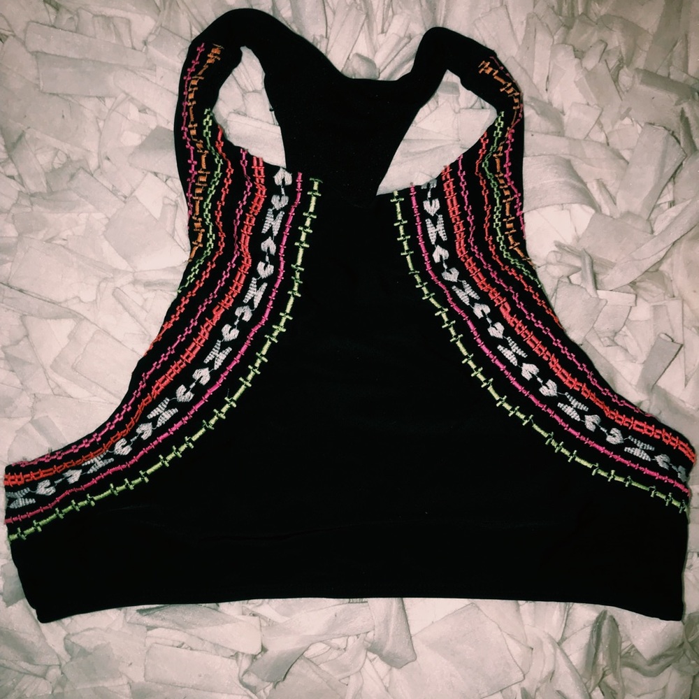 High neck swim top